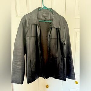 Classic car length Black Leather Jacket